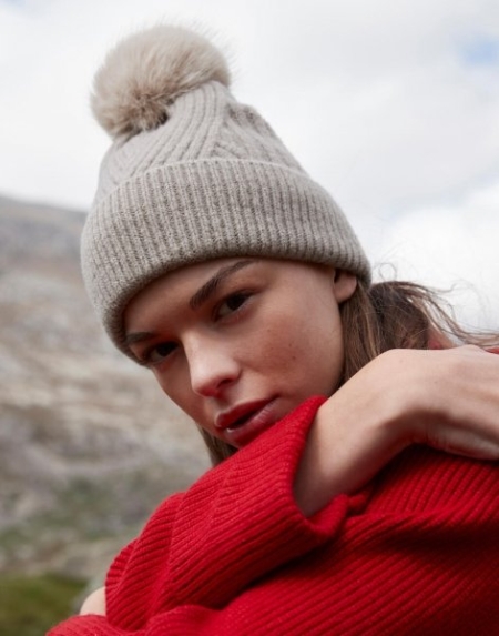 Cappellini invernali con pon pon personalizzabile Beechfield Snow Luxe