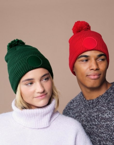 Cappellini invernale con pon pon personalizzabile Beechfield Fan Patch
