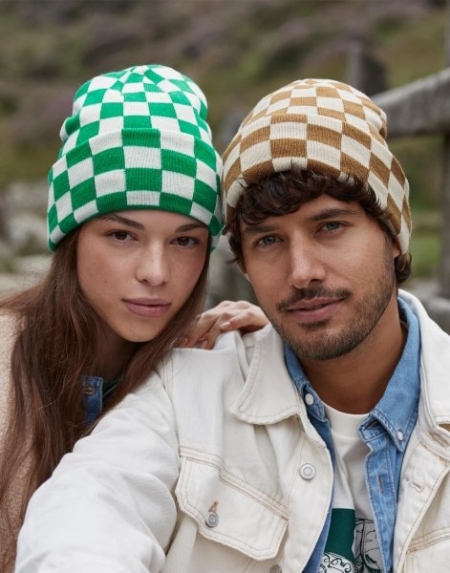 Berretto invernale personalizzabile Beechfield Checkerboard