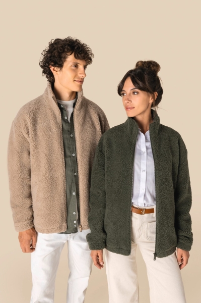 Felpa unisex in sherpa con zip e spalle spioventi personalizzabile Spasso