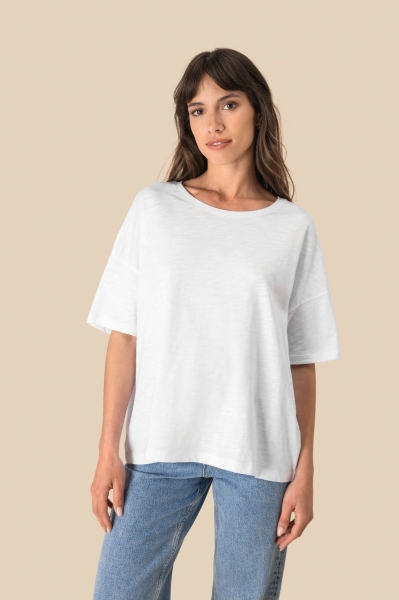 T-shirt slub donna ecosostenibile oversize personalizzabile Spasso