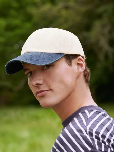 Cappellino 6 pannelli personalizzabile Beechfield Contrast Peak Low Profile Vintage