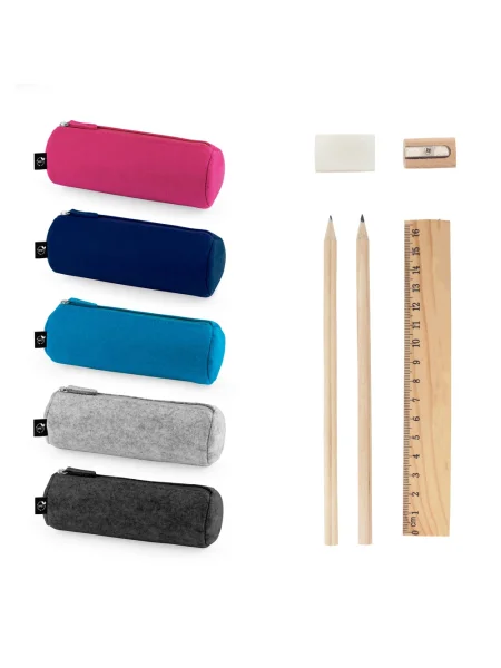 Set con astuccio in feltro riciclato (100% rPET) NOMAD