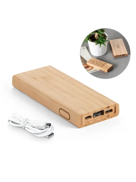 Power bank personalizzabile Kohn bambù 5000 mAh