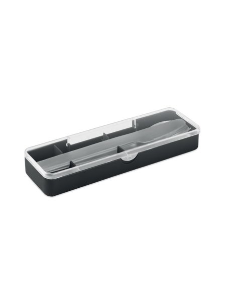 Set posate in acciaio inox con custodia in PP MESTECK