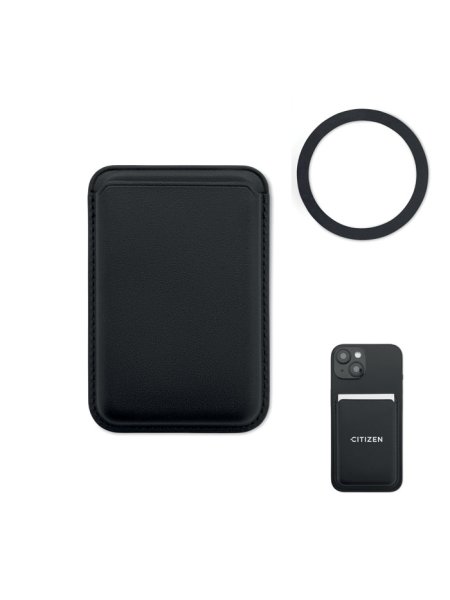 Porta carte magnetico in pelle PU con supporto KARTA