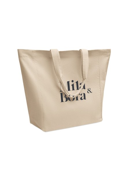 Shopper cotone 220 gr con soffietto 38x35 cm PURI