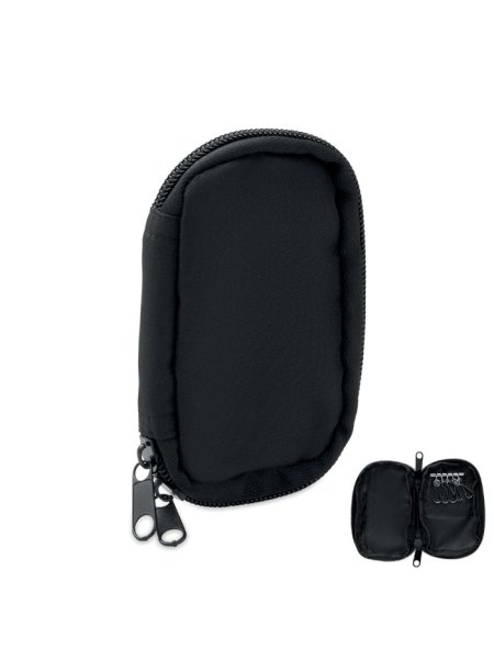 Custodia portachiavi RPET con cerniera e 5 ganci Rover