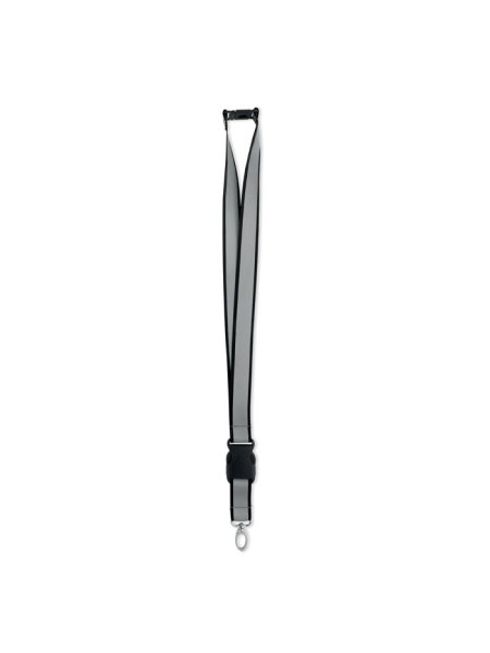Lanyard riflettente RPET 2,5 cm con sgancio di sicurezza Tosee