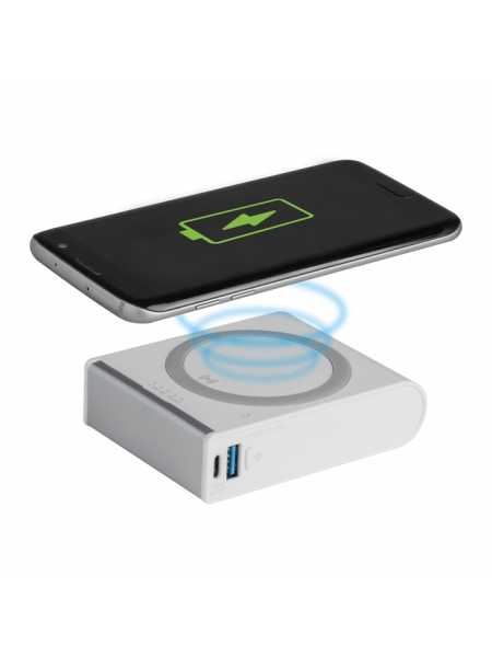 Base di ricarica wireless - power bank 8000 mAh e ricarica veloce