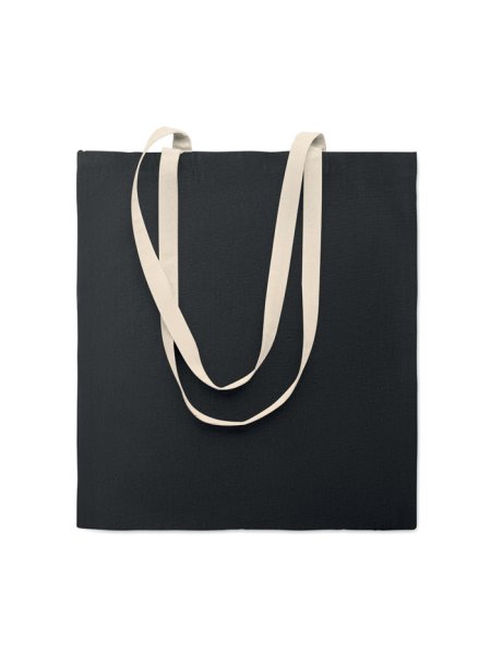Shopper in cotone 140 gr/m² con manici lunghi 38 x 42 cm