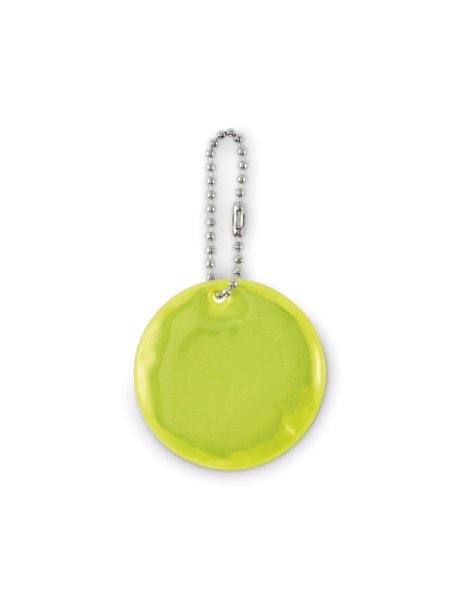 Portachiavi riflettente rotondo in PVC promozionale Grin