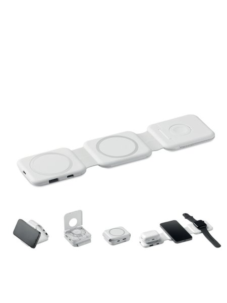 Stazione ricarica wireless magnetica multifunzione in ABS Rois