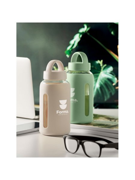 Bottiglia in vetro borosilicato da 600 ml con custodia in silicone Boris