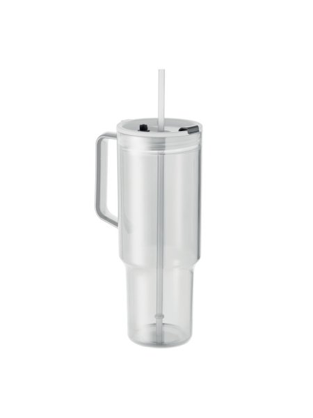 Bicchiere in RPET con coperchio e cannuccia riutilizzabile Mugora