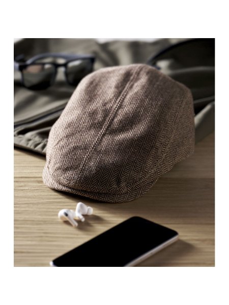 Cappello piatto da cameriere melange in poliestere con chiusura regolabile