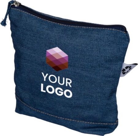 Necessaire in denim riciclato 21x18,5 cm con zip Orin