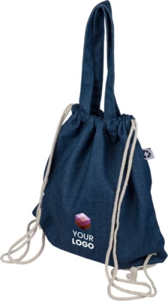 Borsa in denim riciclato 40x38 cm con coulisse Dex