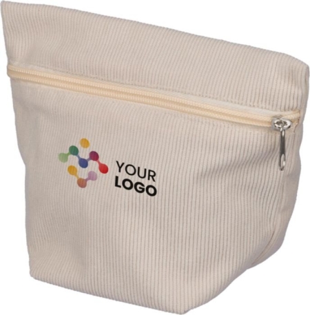 Necessaire in velluto a coste con zip personalizzabile Tia