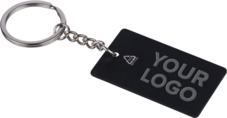 Portachiavi a forma rettangolare in acciaio inox riciclato Jax