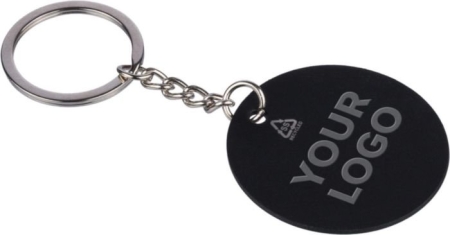 Portachiavi a forma rotonda in acciaio inox riciclato Risa