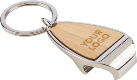 Portachiavi apribottiglie lega zinco e bambù Aria