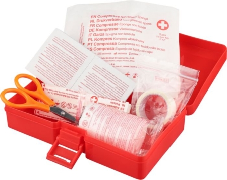 Kit primo soccorso compatto in PP 15 pezzi Amina