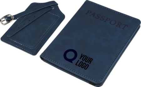 Porta passaporto ed etichetta bagagli in PU riciclato Zani