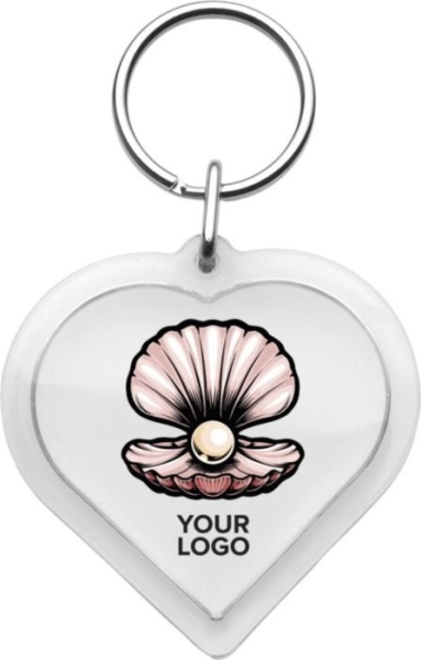 Portachiavi a cuore in plastica con anello personalizzabile Kapi