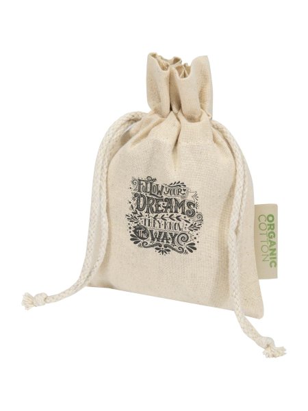 Sacchetto regalo in cotone biologico 15 x 10 cm 140 g/m² Odisha