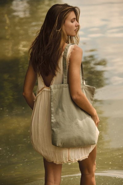 Shopper in cotone slavato 310 g/m² personalizzabile Ki-Mood 37 x 43 x 7,5 cm