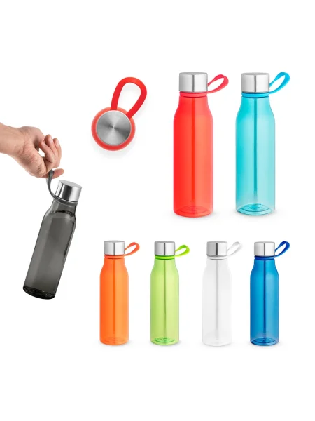 Bottiglia PET riciclato 590 ml con tappo in acciaio inossidabile SENNA