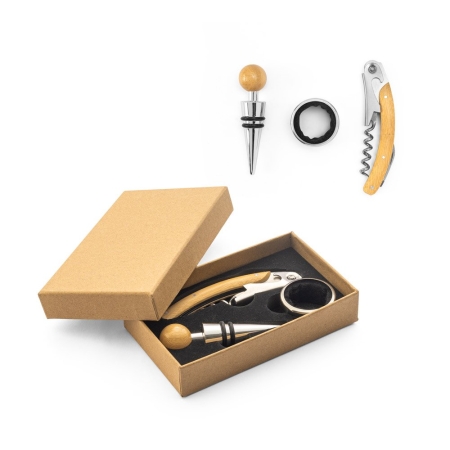 Set da vino in bambù e acciaio inossidabile SAVORY