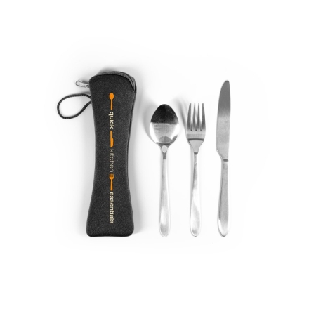Set posate in acciaio inox con custodia in neoprene WILEY