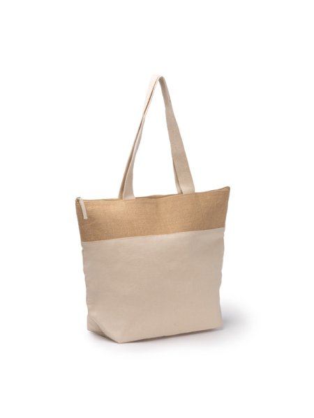 Borsa termica in cotone e juta personalizzabile Morea