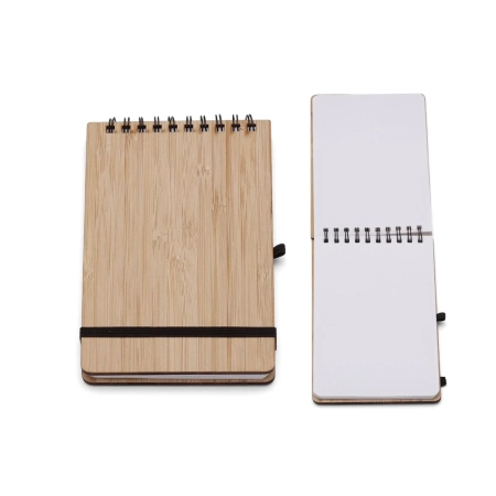 Block notes a spirale in bamboo personalizzabile Yuton