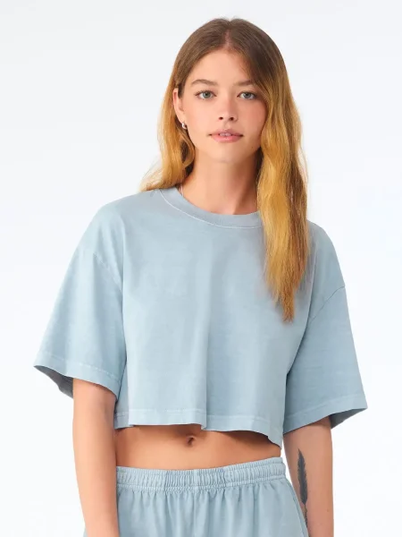 Maglietta donna 220 g/m personalizzabile Bella+Canvas Women's Heavyweight Washed Cropped Tee