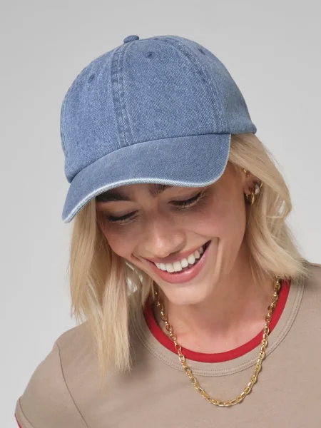 Cappellino baseball 6 pannelli 310 g/m² personalizzabile Beechfield Denim Cap