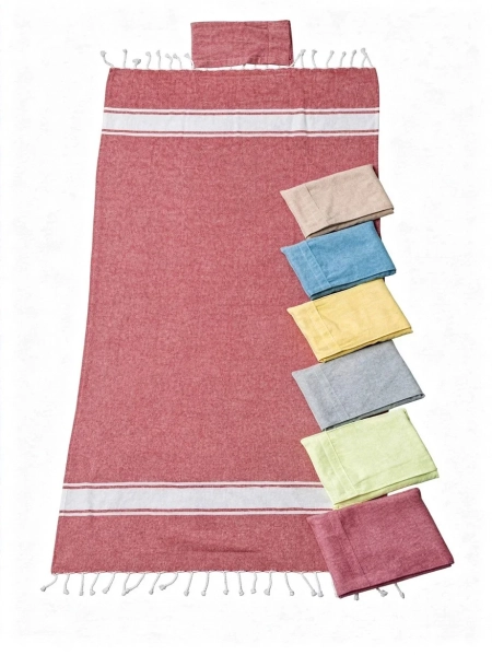 Telo mare con cuscino 180 g/m² personalizzabile Lia 90 x 180 cm