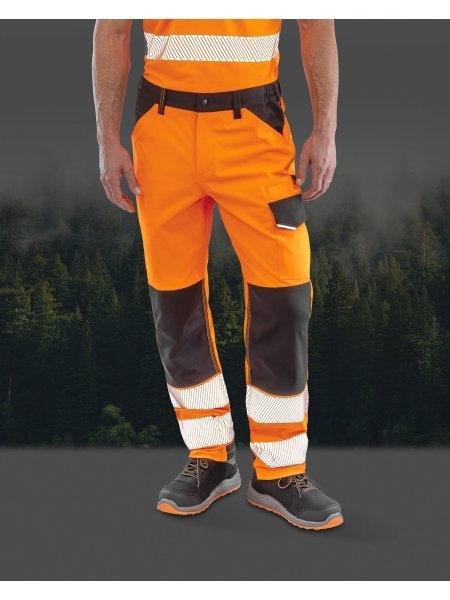 Pantaloni alta visibilità personalizzabili Result Recycled Dnamic Stretch Safety Trouser