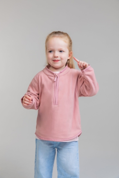 Pile per bambini con mezza zip 140 g/m² personalizzabile Larkwood Zip Lightweight Fleece