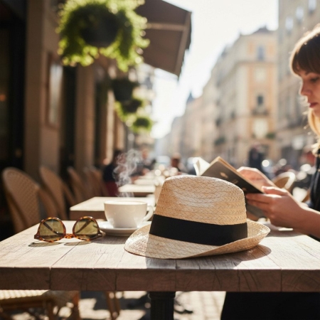 Cappello paglia estivo con fascia Verde Bebel Doulos