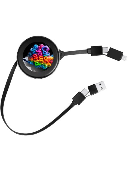 Cavo di ricarica retrattile 4 in 1 da 65 W SCX.design C42 personalizzabile