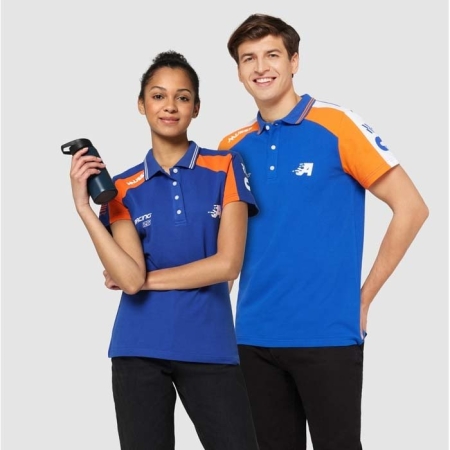 Polo personalizzabile in cotone con maniche a contrasto 190  g/m²