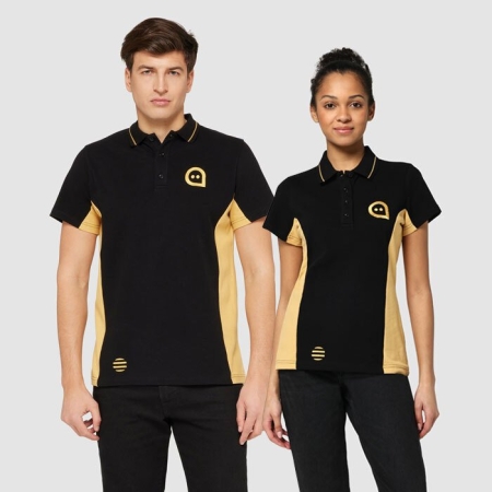 Polo personalizzabile in cotone a contrasto lati/avambracci 190 g/m²