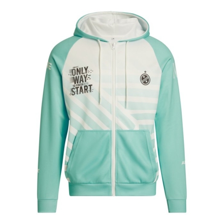 Felpa personalizzabile unisex con cappuccio raglan con zip sublimata 280 g/m²