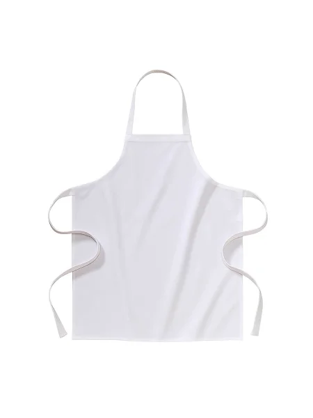 Grembiule lungo bianco in cotone 180 g/m² personalizzabile