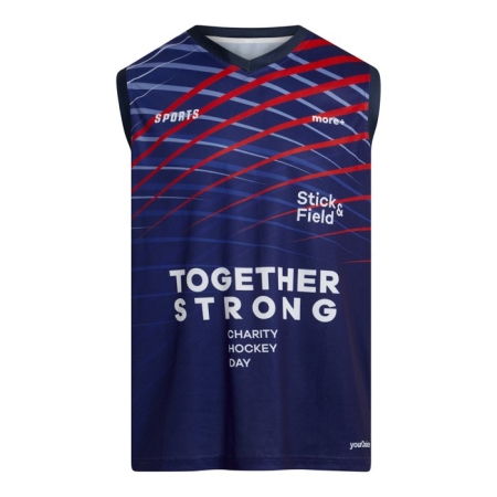 Canotta con collo a V in rete da hockey su prato 145 gsm