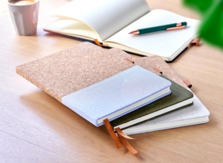 Taccuino sughero e cotone A5 con passante per penna Trevor