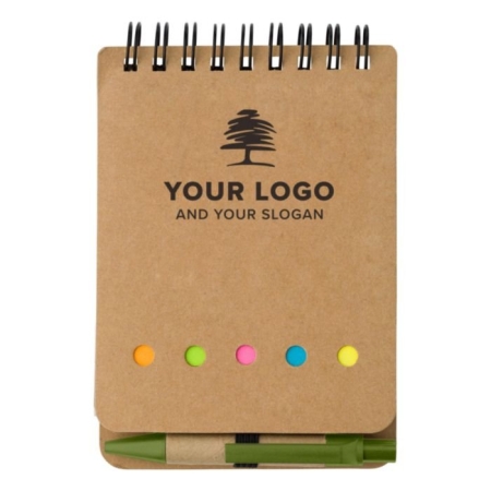 Set memo a spirale con memo stick penna e carta FSC®Rodrigo